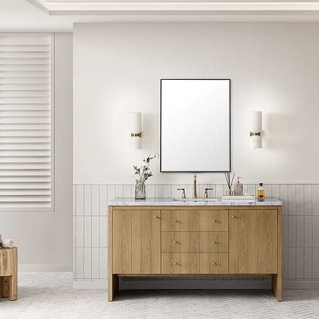James Martin Vanities Rohe Matte Black 30x40" Rectangle Mirror