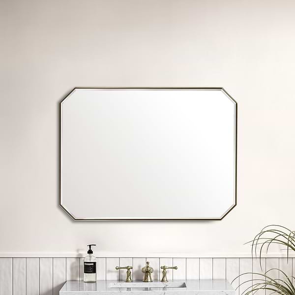 James Martin Vanities Rohe Champagne Brass 30x40" Octagonal Mirror