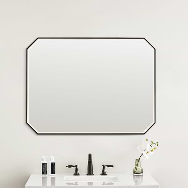 James Martin Vanities Rohe Matte Black 30x40" Octagonal Mirror