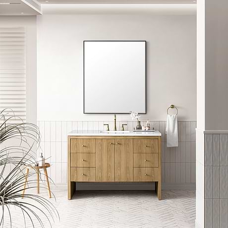 James Martin Vanities Rohe Matte Black 36x42" Rectangle Mirror