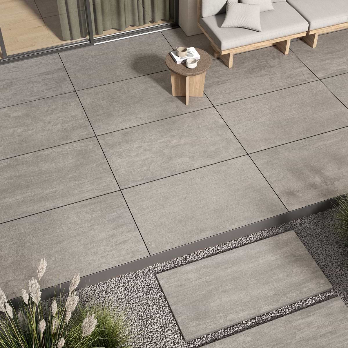 Ecliptic Chrome Gray 24x48 Matte 2CM Outdoor Paver; in Chrome Porcelain; for Outdoor Floor, Pool Tile; in Style Ideas Contemporary, Transitional