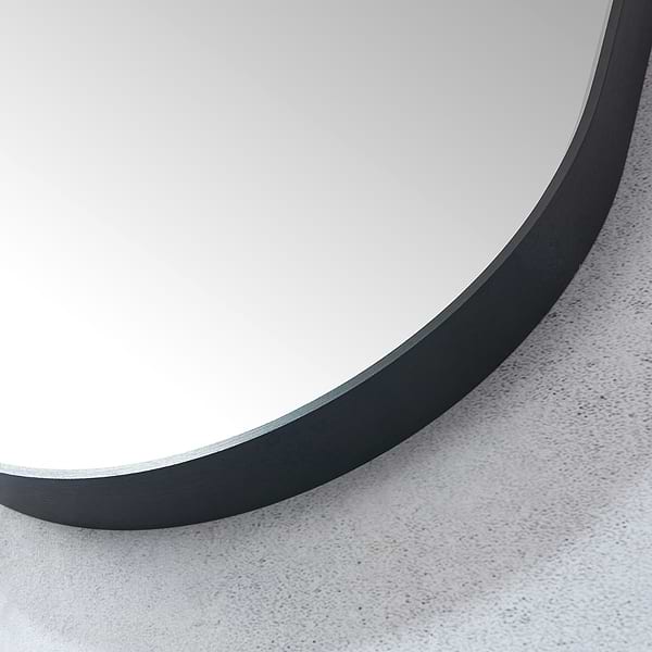 Olinda Brushed Black 18x48" Framed Oval Mirror