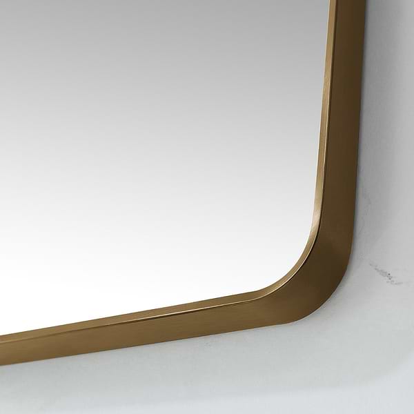 Olinda Brushed Gold 18x36" Framed Rectangle Mirror