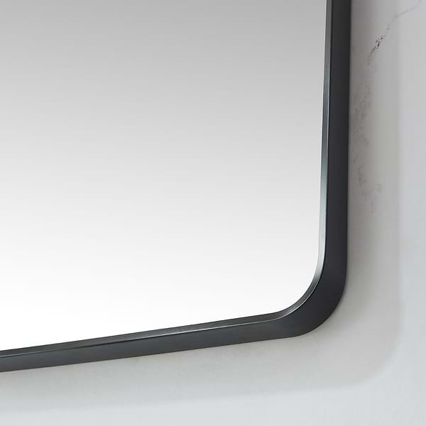 Olinda Brushed Black 24x36" Framed Rectangle Mirror
