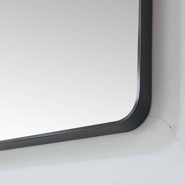 Olinda Brushed Black 32x36" Framed Rectangle Mirror