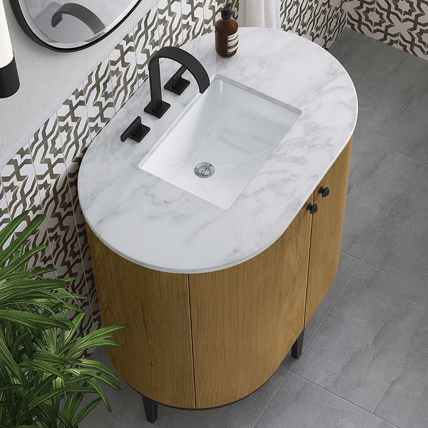 James Martin Vanities Bellamy Rustic Oak 36" Single Vanity with Carrara Marble Top
