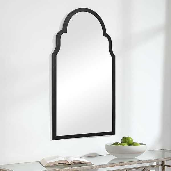Rialto Medina Black 21x37" Framed Arched Mirror