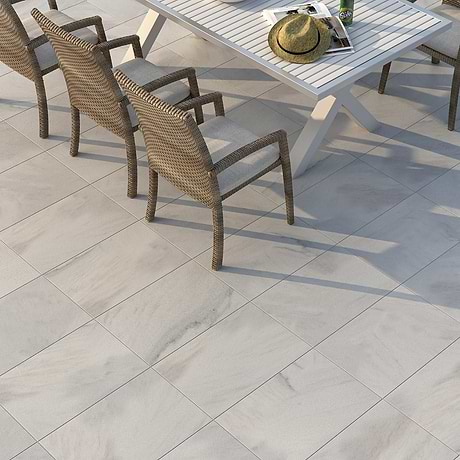Skyline Gray 16x24 Leather Marble Tile