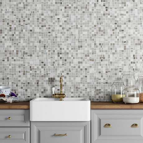 Skyline Gray 1x1 Honed Marble Mosaic Tile