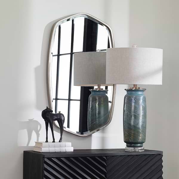 Ayelet Silver 22x36" Geometric Mirror