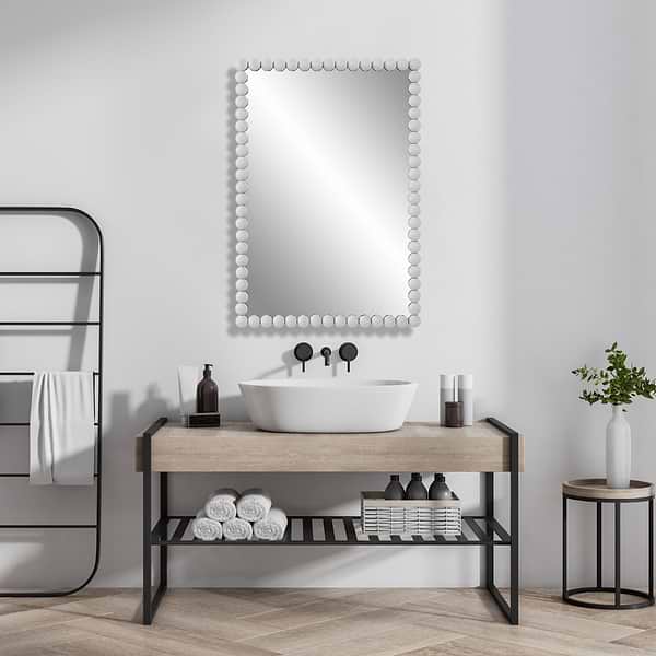 Shari White 21x30" Rectangle Mirror