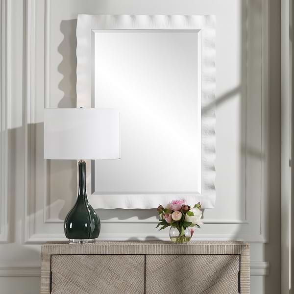 Naomi White 28x40" Rectangle Mirror