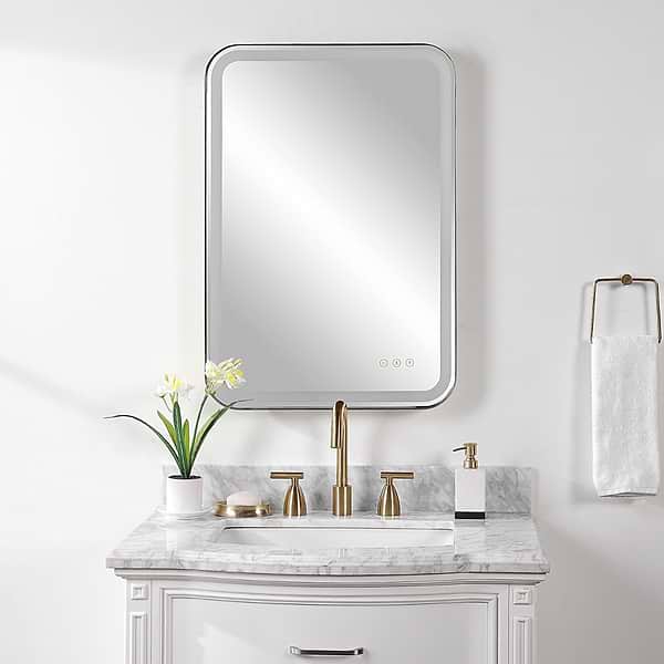 Liba Satin Black 22x32" Rectangle LED Mirror