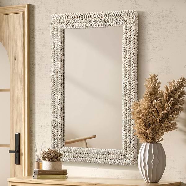 Marlis Ivory Corn Husk 24x36" Rectangle Mirror