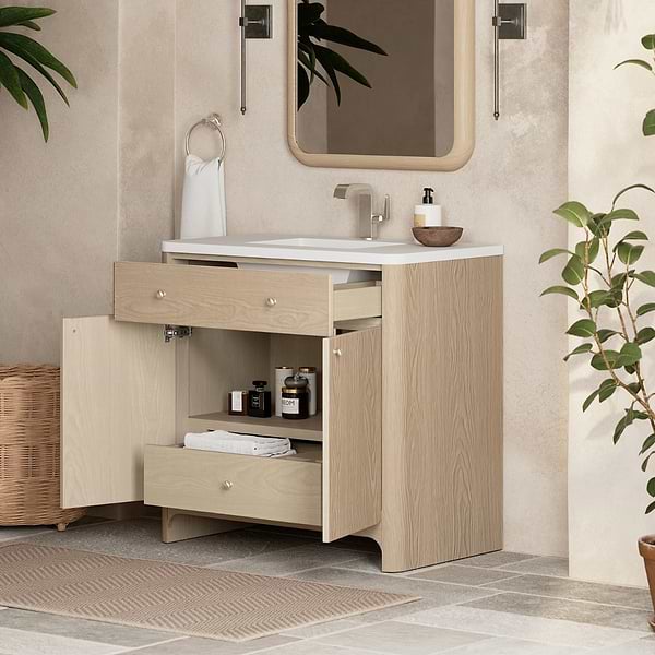 James Martin Vanities Gracyn Driftwood 36" Single Vanity with White Zeus Quartz Top