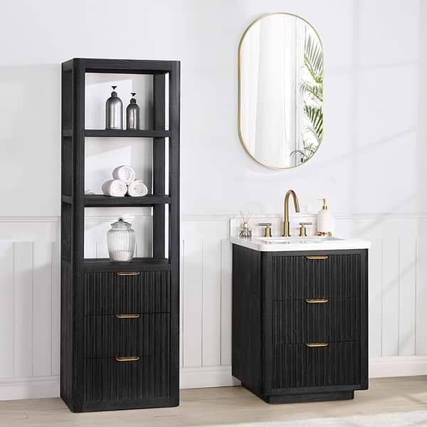 Solara Black Oak  22" Linen Cabinet