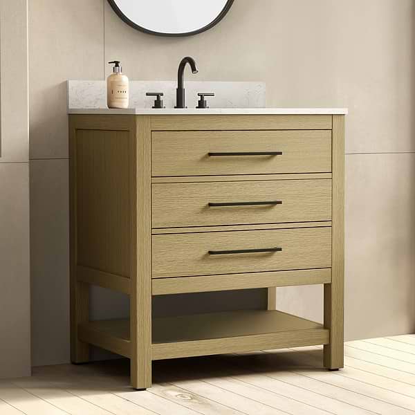 Carson Honey Brown 30" Single Vanity with Cultured Marble Top