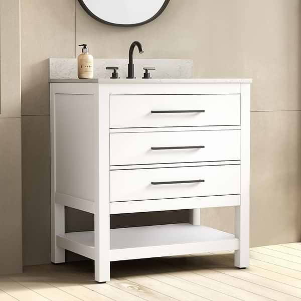 Carson White 30" Single Vanity with Cultured Marble Top
