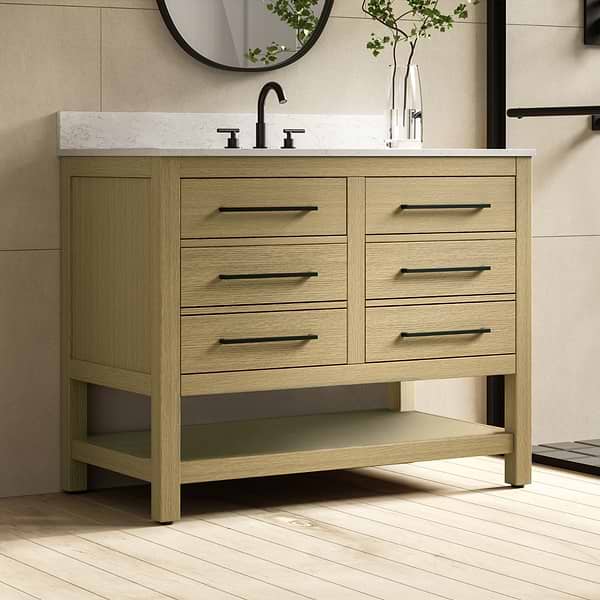 Carson Honey Brown 42" Single Vanity with Cultured Marble Top