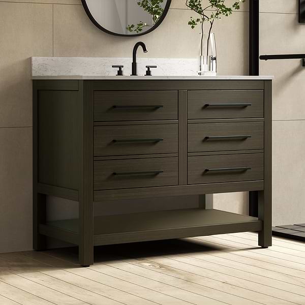 Carson Mocha Brown 42" Single Vanity with Cultured Marble Top
