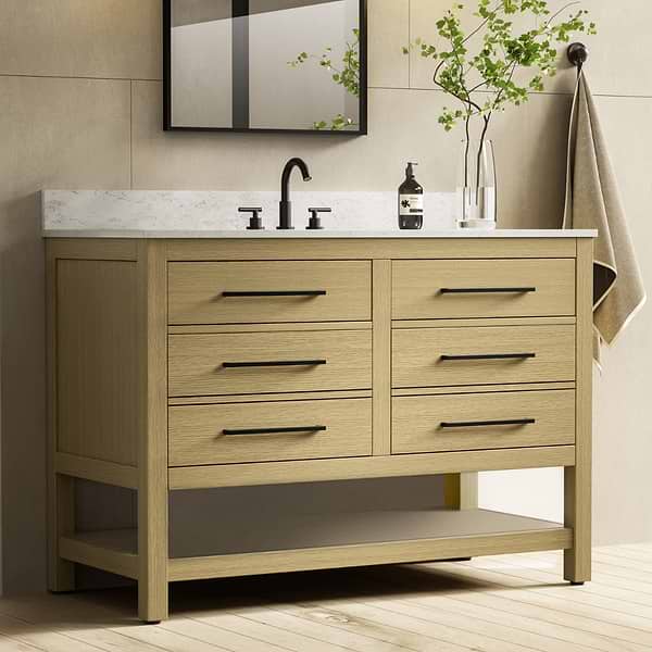 Carson Honey Brown 48" Single Vanity with Cultured Marble Top