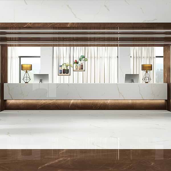 TileBarXL Marmi White Calacatta 24"X48" Polished Porcelain Tile