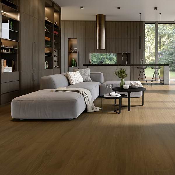 Oaktree Elegant Dark Brown 7x60 XL Wood Look Matte Porcelain Tile