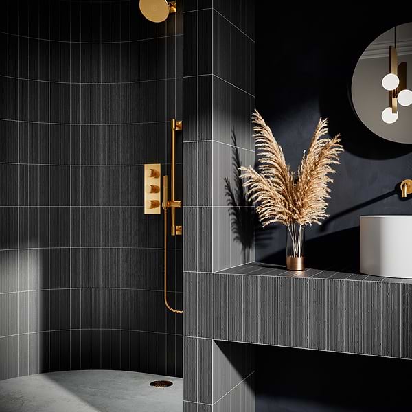 Charlotte Charcoal Black 3x10 Textured Matte Ceramic Subway Tile