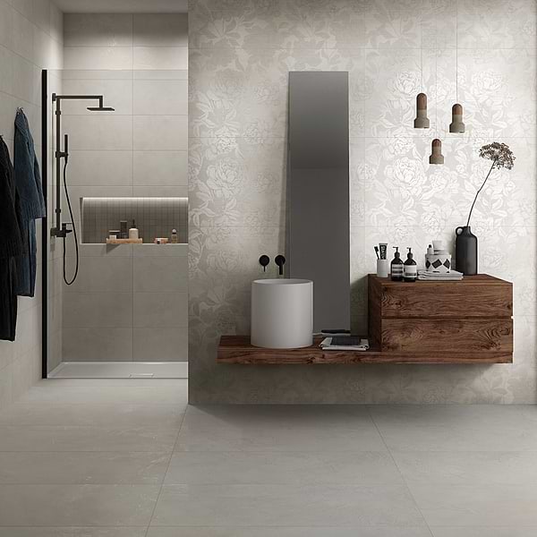 Monet Romance 24x48 Artisan Decor Gray Matte Porcelain Tile