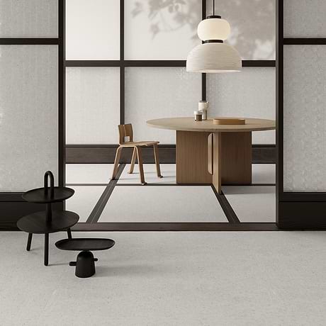 Hikari Bamboo Chalk White 24x48 Limestone Look Textured Matte Porcelain Tile