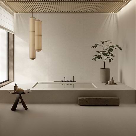 Hikari Paper Cream 48x48 Limestone Look Matte Porcelain Tile