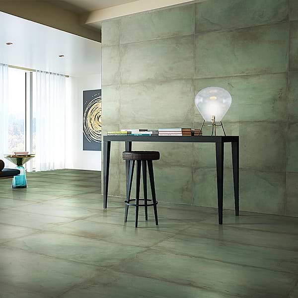 Sample-Angela Harris Flatiron Aquamarine Semi-Polished Porcelain Tile