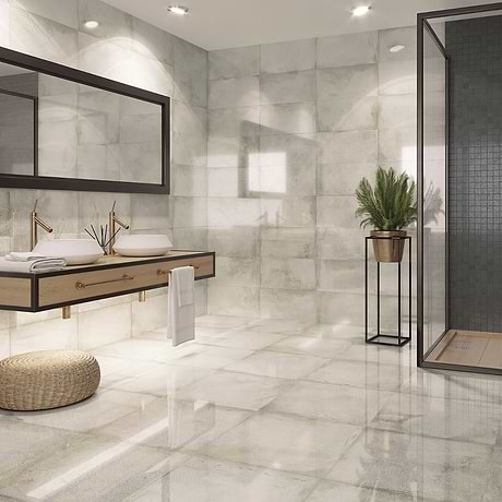 Angela Harris Flatiron White 12x24 Semi-Polished Porcelain Tile