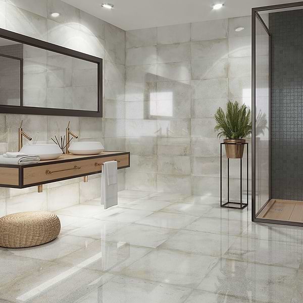 Sample-Angela Harris Flatiron White Semi-Polished Porcelain Tile
