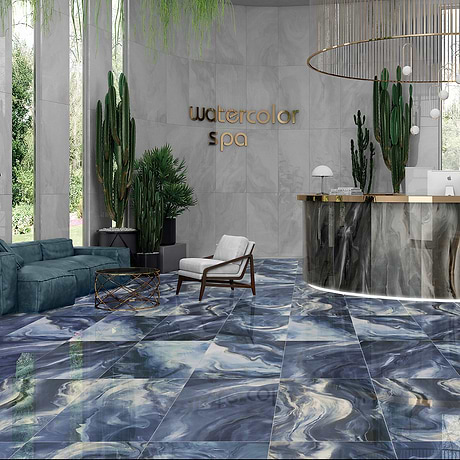 Waverly Blue 24x48 Polished Porcelain Tile