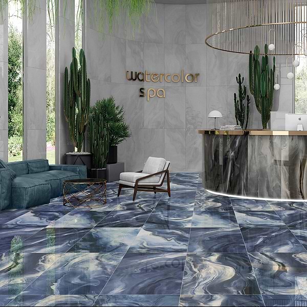 Waverly Blue 24x48 Polished Porcelain Tile