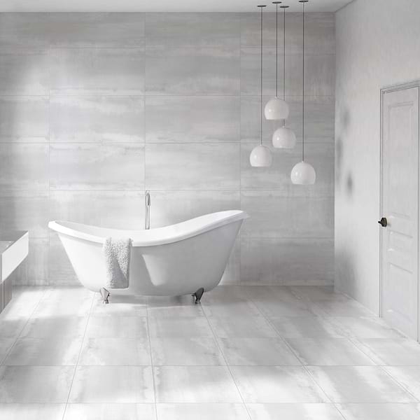 Sample-Hewlett Pearl Mist Gray Matte Porcelain Tile