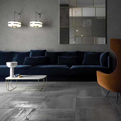 Hewlett Metal Silver 24x24 Matte Porcelain Tile