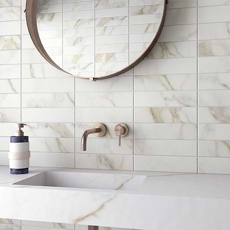 Amalfi Calacatta White 3x12 Matte Ceramic Tile