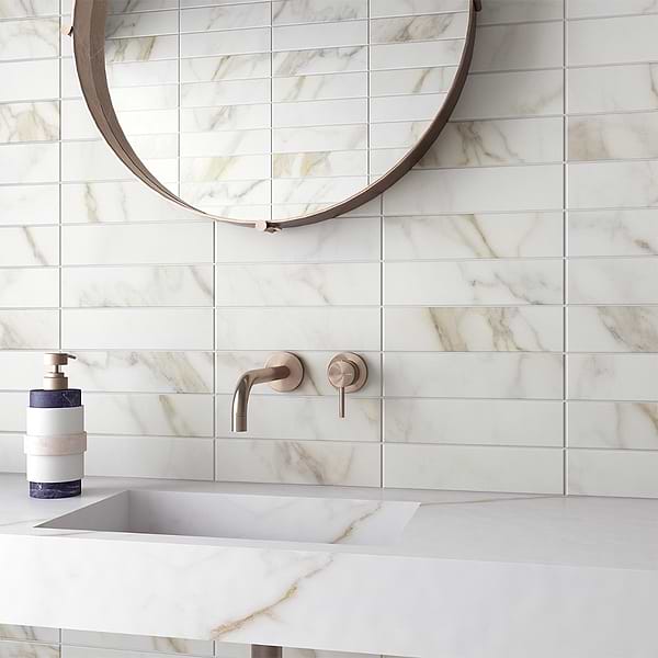 Amalfi Calacatta White 3x12 Matte Ceramic Tile