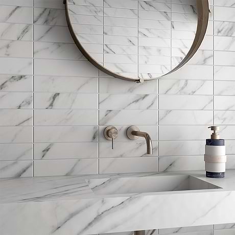 Amalfi Statuario White 3x12 Matte Ceramic Tile