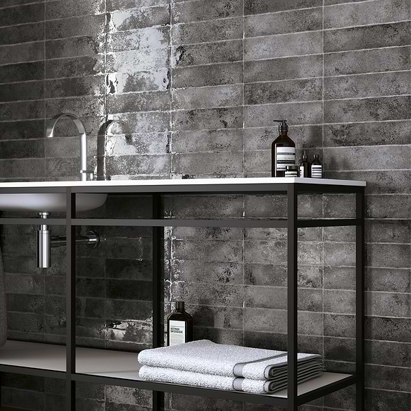 Kalay Antracite Gray 3x12 Glossy Ceramic Tile