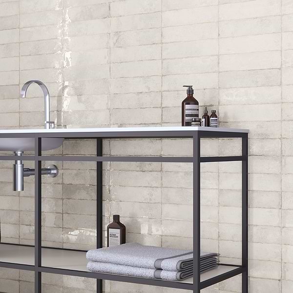 Kalay White 3x12 Glossy Ceramic Tile