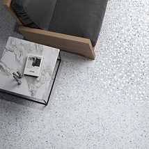 Terrazzo Hex Blue 9" Terrazzo Look Matte Porcelain Tile