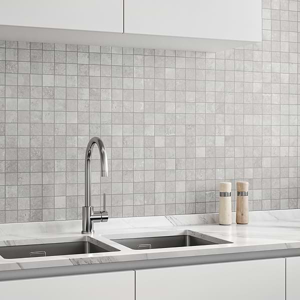 Stoneside Pearl Gray 2x2 Porcelain Matte Mosaic Tile