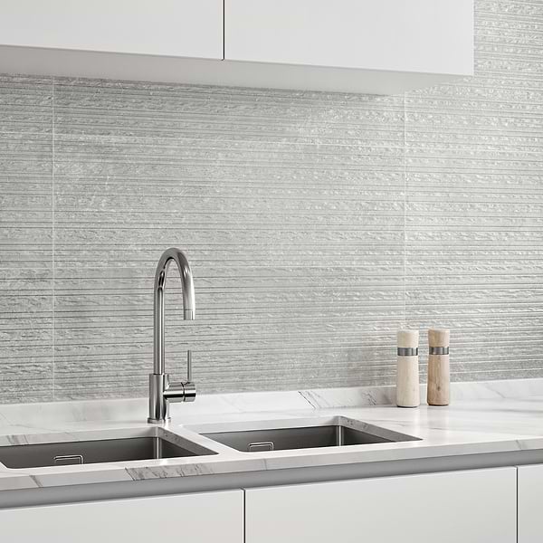 Stoneside Pearl Gray Deco 12x36 Matte Ceramic Tile