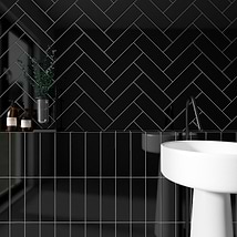 Park Hill Black 4x12 Polished Porcelain Tile