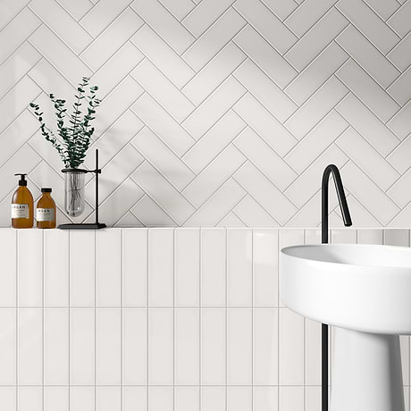 Park Hill Monumental Mist White 4X12 Polished Porcelain Tile
