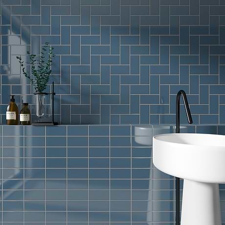 Park Hill Blue 3x6 Polished Porcelain Tile
