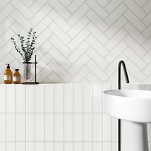 Park Hill White 4x12 Polished Porcelain Tile